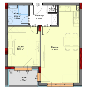 Двустайни апартаменти в сграда 
